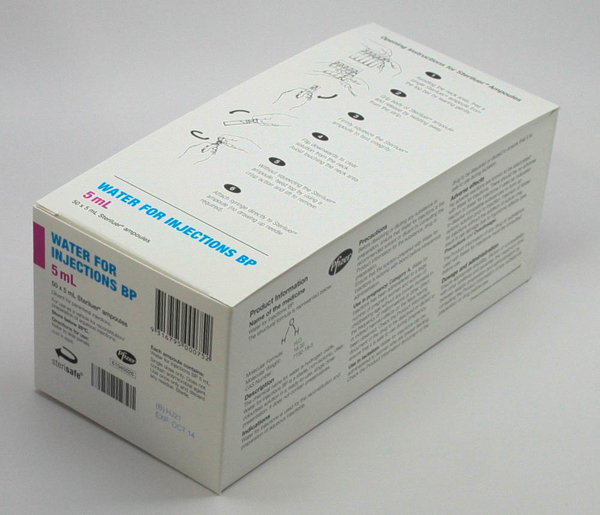 Picture of Water for Injection 5mL Pfizer 50s