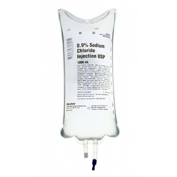 Picture of Saline 0.9% IV Bag AHB1324 1000mL